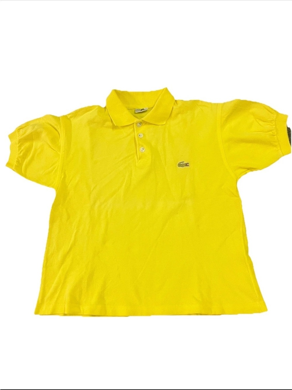 Chemise Lacoste Made In France Girls Size 7 Polo Yellow Shirt Retro Tennis Golf